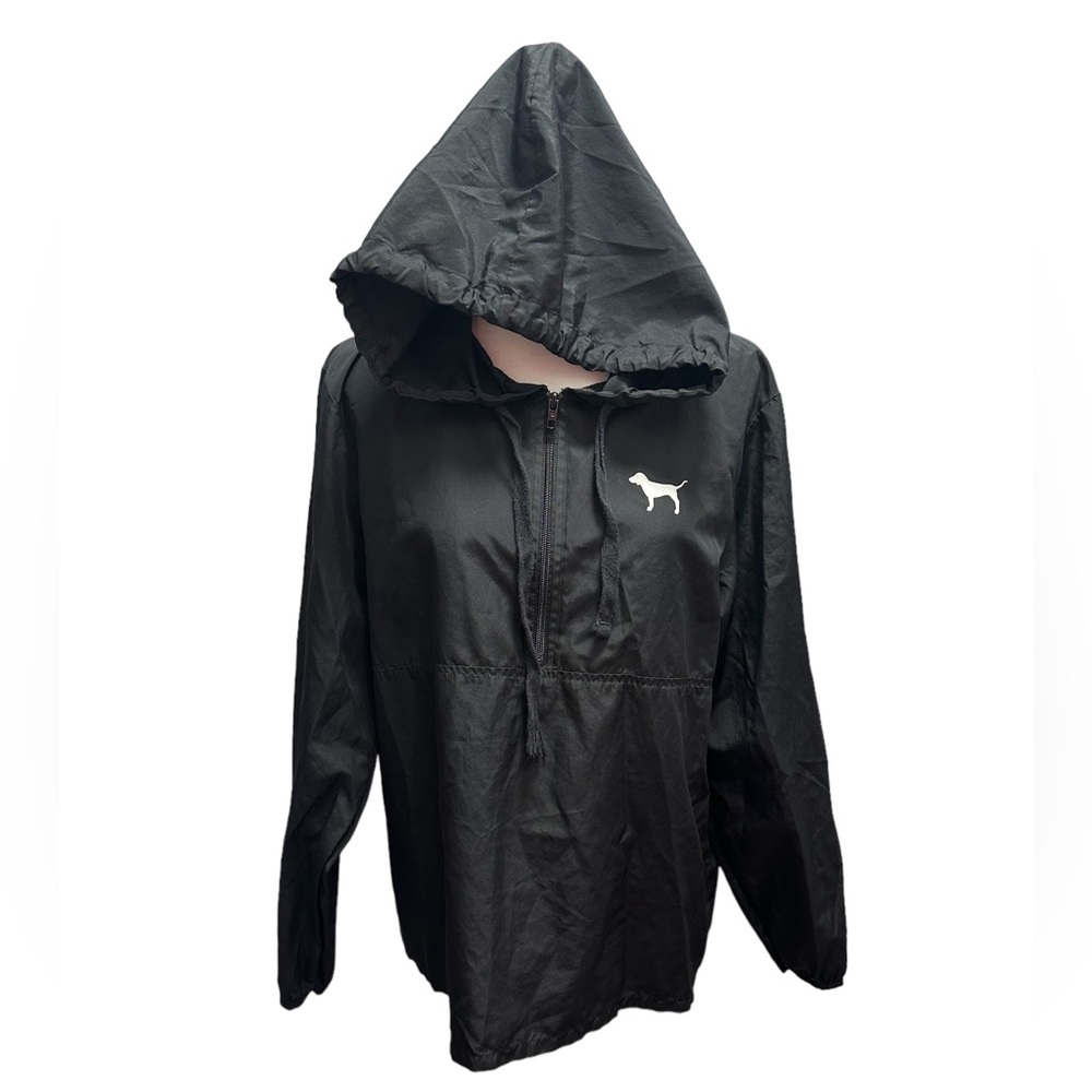 Pink by Victoria’s Secrets 3/4 Zip Windbreaker Black size XS/S